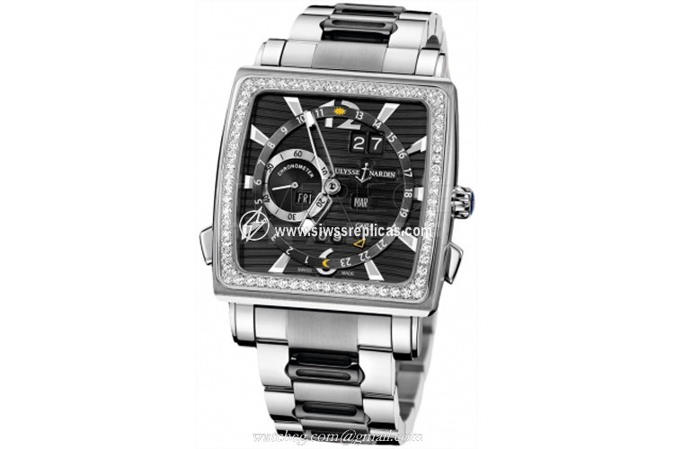 Ulysse Nardin Quadrato Dual Time Perpetual 320-90b-8m/92 18k White Gold Automatic Chronometer