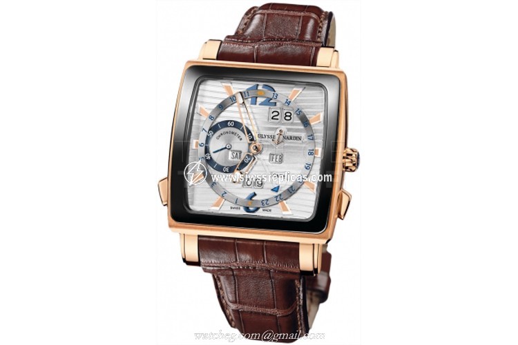 Ulysse Nardin Quadrato Dual Time Perpetual 326-90cer/91 18k Rose Gold Automatic - Chronometer