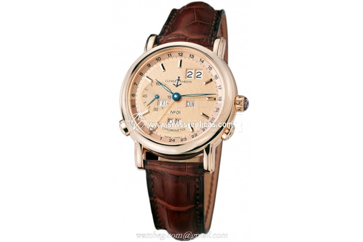 Ulysse Nardin GMT +/- Perpetual 38.5mm 322-88 18k Rose Gold Automatic - Chronometer