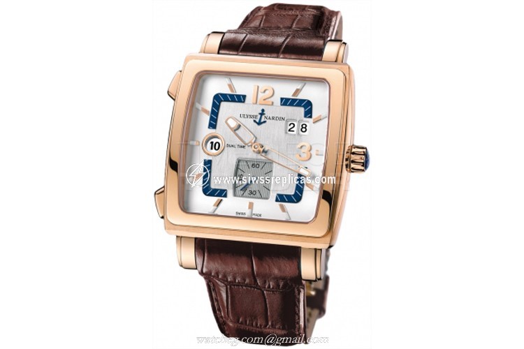 Ulysse Nardin Quadrato Dual Time 246-92/600 18k Rose Gold Automatic