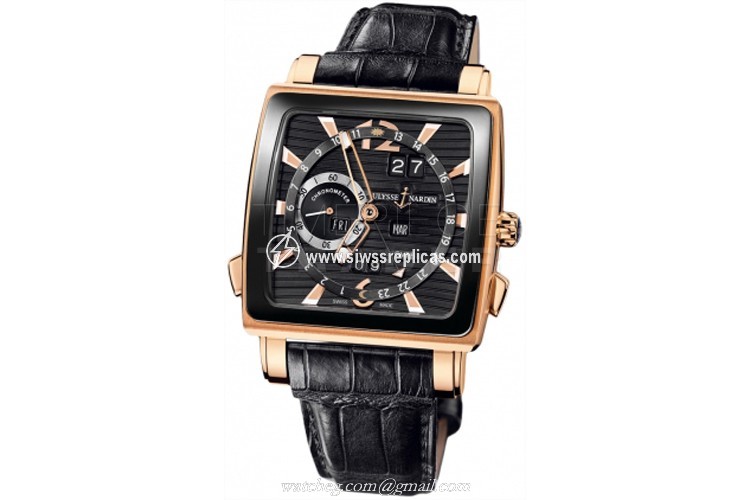 Ulysse Nardin Quadrato Dual Time Perpetual 326-90cer/92 18k Rose Gold Automatic - Chronometer
