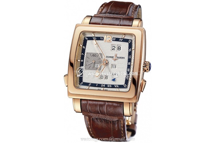 Ulysse Nardin Quadrato Dual Time Perpetual 326-90/61 18k Rose Gold Automatic - Chronometer