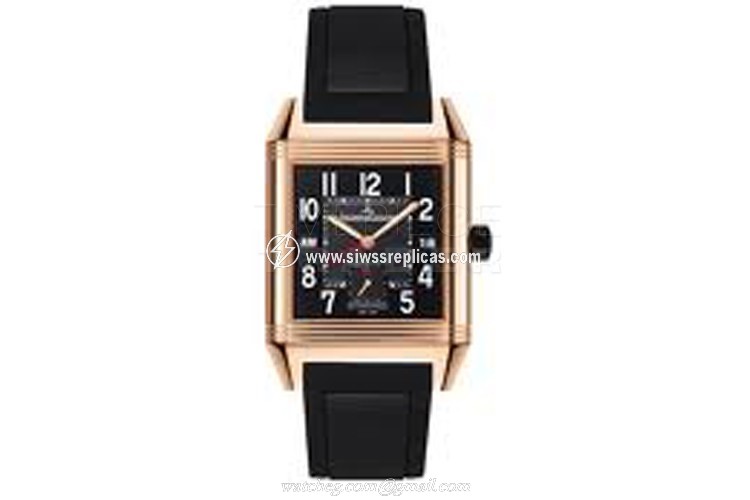 Jaeger LeCoultre Reverso Squadra Hometime 700.26.72 18k Rose Gold Automatic Chronograph