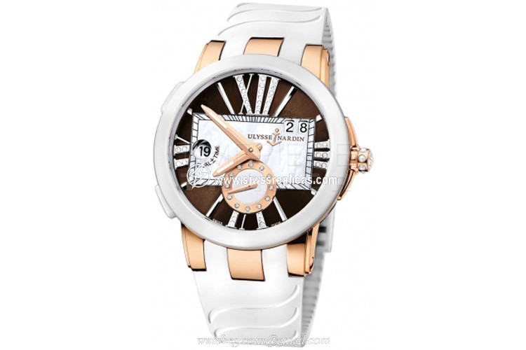 Ulysse Nardin Executive Dual Time Lady 246-10-3/30-05 18k Rose Gold Automatic