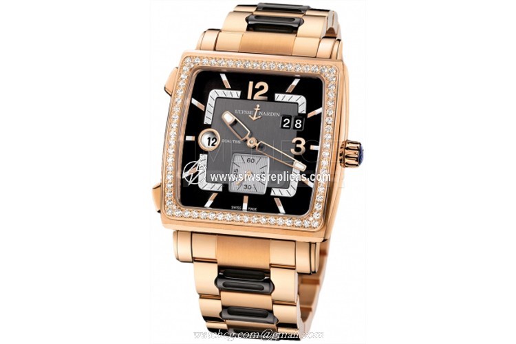 Ulysse Nardin Quadrato Dual Time 246-92b-8m/692 18k Rose Gold Automatic