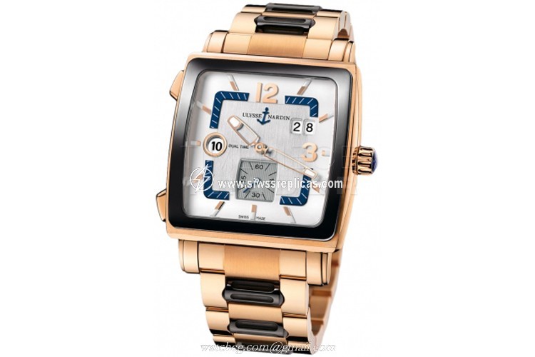 Ulysse Nardin Quadrato Dual Time 246-92/600 18k Rose Gold Automatic