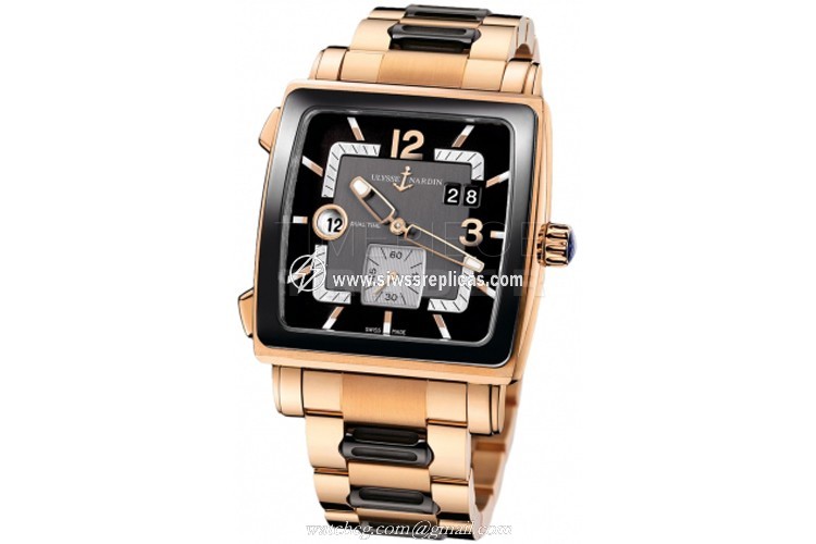 Ulysse Nardin Quadrato Dual Time 246-92cer-8m/692 18k Rose Gold Automatic