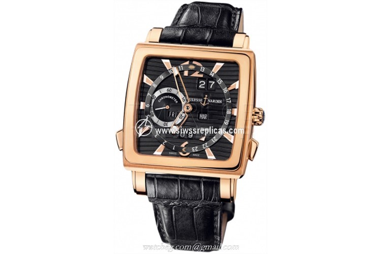 Ulysse Nardin Quadrato Dual Time Perpetual 326-90/92 18k Rose Gold Automatic - Chronometer