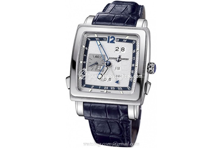 Ulysse Nardin Quadrato Dual Time Perpetual 320-90/61 18k White Gold Automatic Chronometer