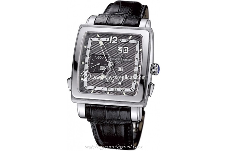 Ulysse Nardin Quadrato Dual Time Perpetual 320-90/69 18k White Gold Automatic Chronometer