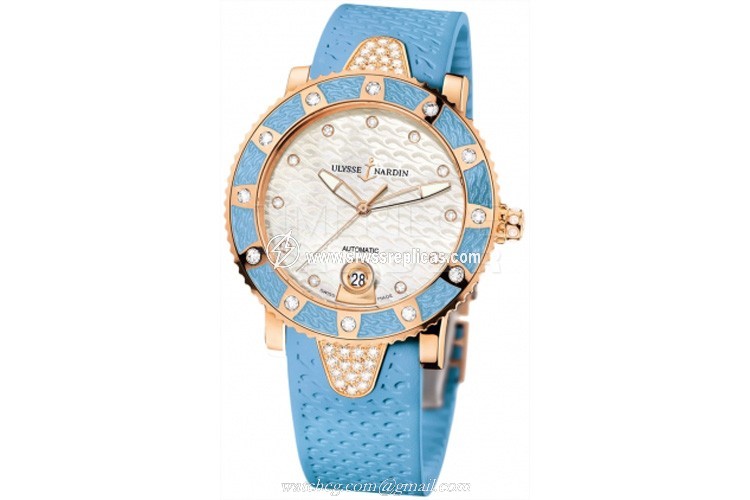 Ulysse Nardin Lady Marine Diver 8106-101e-3c/10.13 18k Rose Gold Automatic