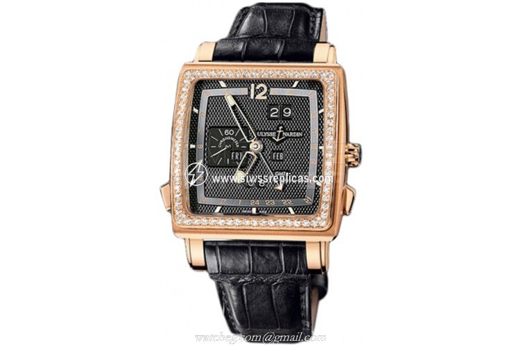 Ulysse Nardin Quadrato Dual Time Perpetual 326-90b/62 18k Rose Gold Automatic Chronometer