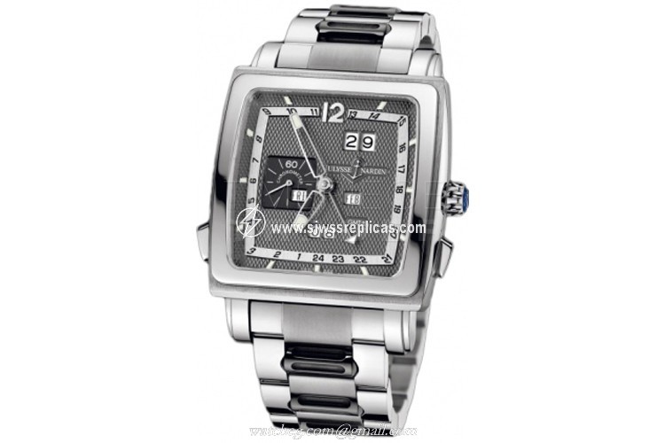 Ulysse Nardin Quadrato Dual Time Perpetual 320-90-8m/69 18k White Gold Automatic Chronometer