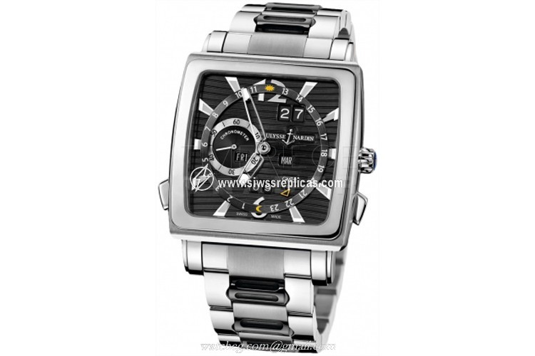 Ulysse Nardin Quadrato Dual Time Perpetual 320-90-8m/92 18k White Gold Automatic Chronometer