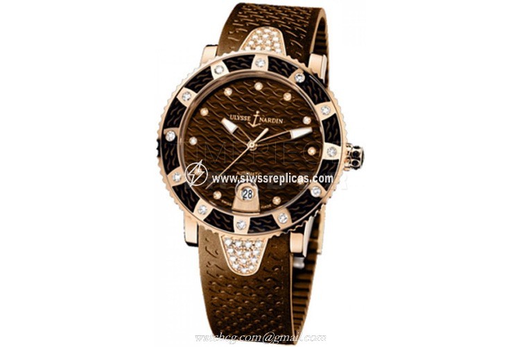 Ulysse Nardin Lady Marine Diver 8106-101e-3c/15 18k Rose Gold Automatic