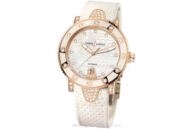 Ulysse Nardin Lady Marine Diver 8106-101ec-3c/10 18k Rose Gold Automatic