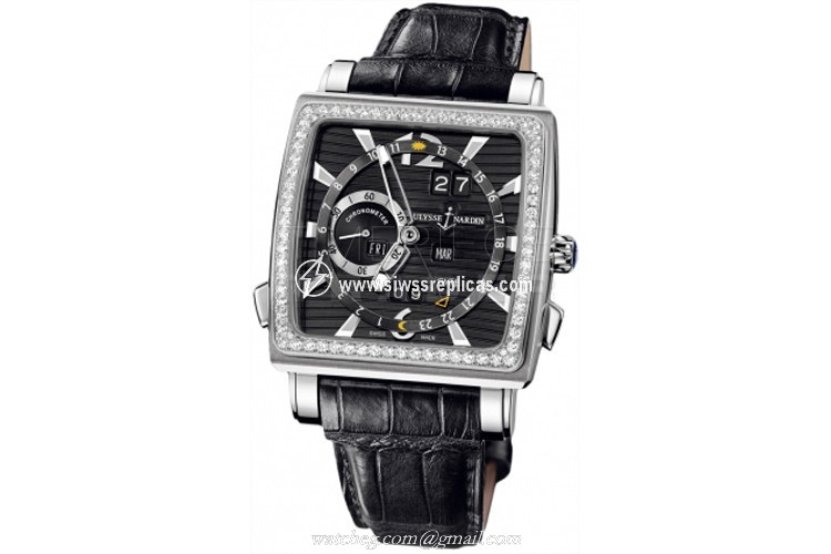 Ulysse Nardin Quadrato Dual Time Perpetual 320-90b/92 18k White Gold Automatic Chronometer