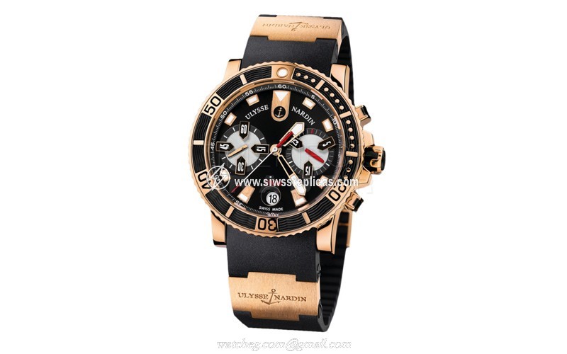 Ulysse Nardin Maxi Marine Diver Chronograph 8006-102-3A/92 18K Rose Gold Automatic