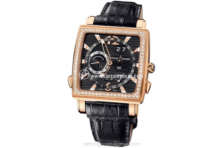 Ulysse Nardin Quadrato Dual Time Perpetual 326-90b/92 18k Rose Gold Automatic
