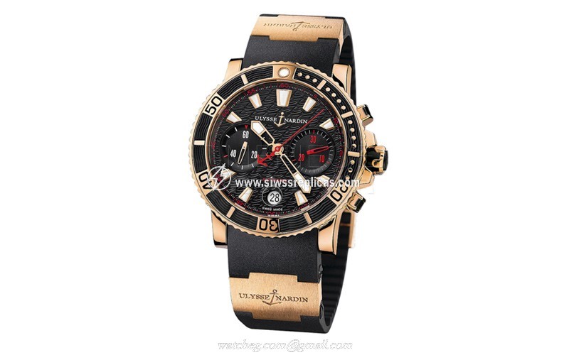 Ulysse Nardin Maxi Marine Diver Chronograph 8006-102-3A/926 18K Rose Gold Automatic
