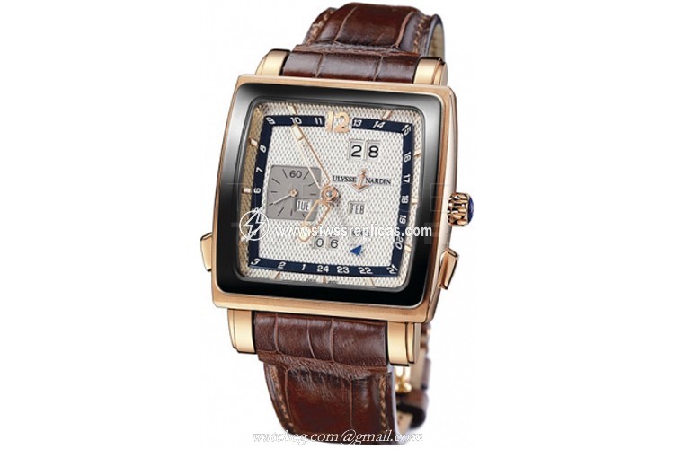 Ulysse Nardin Quadrato Dual Time Perpetual 326-90cer/61 18k Rose Gold Automatic - Chronometer