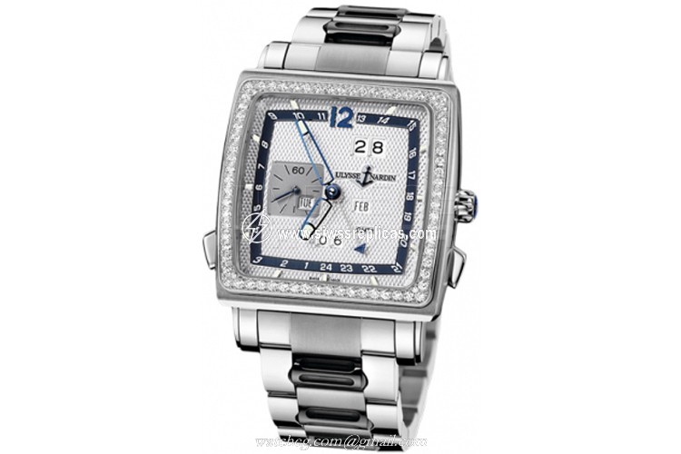 Ulysse Nardin Quadrato Dual Time Perpetual 320-90b-8m/61 18k White Gold Automatic Chronometer