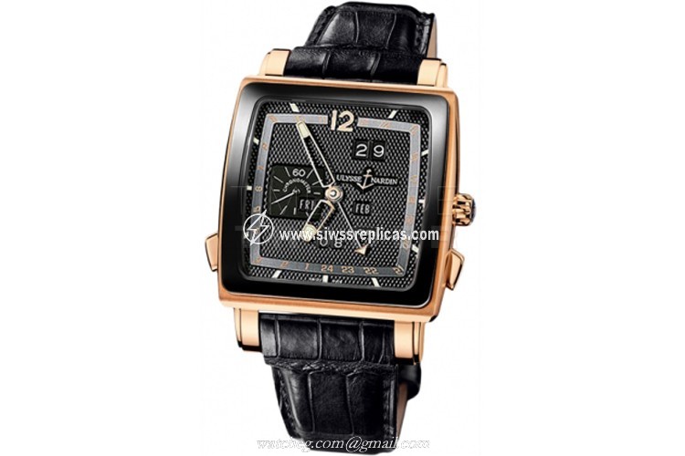 Ulysse Nardin Quadrato Dual Time Perpetual 326-90cer/62 18k Rose Gold Automatic - Chronometer