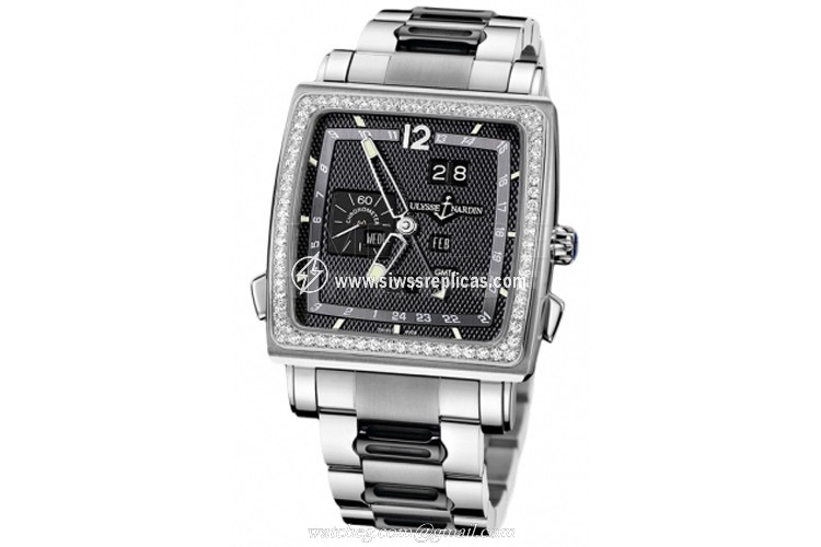 Ulysse Nardin Quadrato Dual Time Perpetual 320-90b-8m/62 18k White Gold Automatic Chronometer