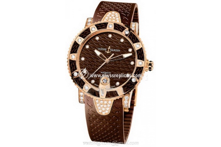 Ulysse Nardin Lady Marine Diver 8106-101ec-3c/15 18k Rose Gold Automatic