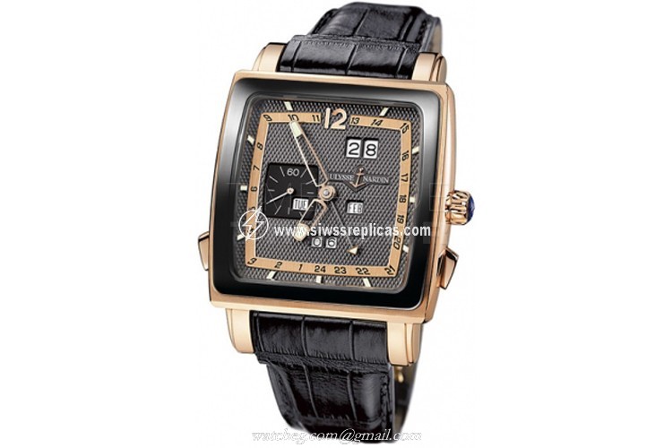 Ulysse Nardin Quadrato Dual Time Perpetual 326-90cer/69 18k Rose Gold Automatic - Chronometer