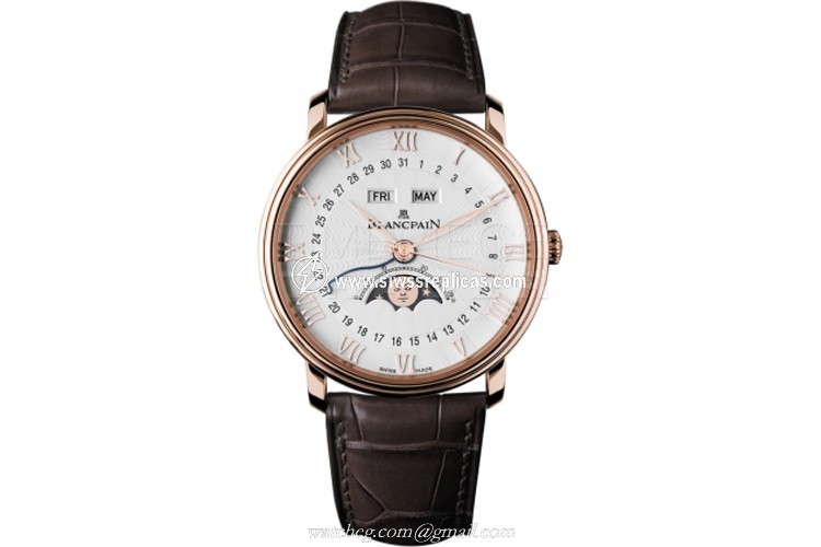 Blancpain Villeret Moonphase & Complete Calendar 40mm 6664-3642-55b 18k Rose Gold Automatic