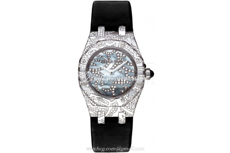 Audemars Piguet Royal Oak Lady Oak Leaves 67607bc.zz.d001su.01 18k White Gold Quartz