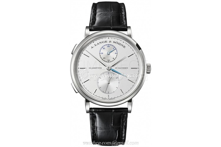 A. Lange & Sohne Saxonia Dual Time 385.026 18k White Gold Automatic