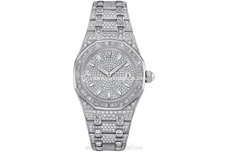 Audemars Piguet Royal Oak Lady Quartz 67604bc.zz.1211bc.01 18k White Gold Quartz 