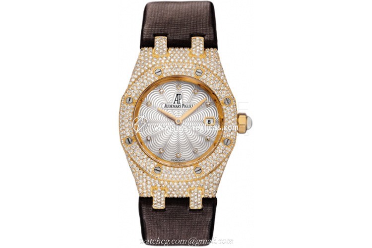 Audemars Piguet Royal Oak Lady Quartz 67605ba.zz.d080su.01 18k Yellow Gold Quartz