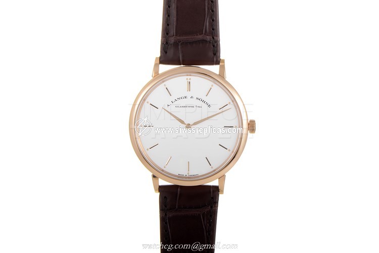 A. Lange & Sohne Saxonia Dual Time 385.026 18k White Gold Automatic