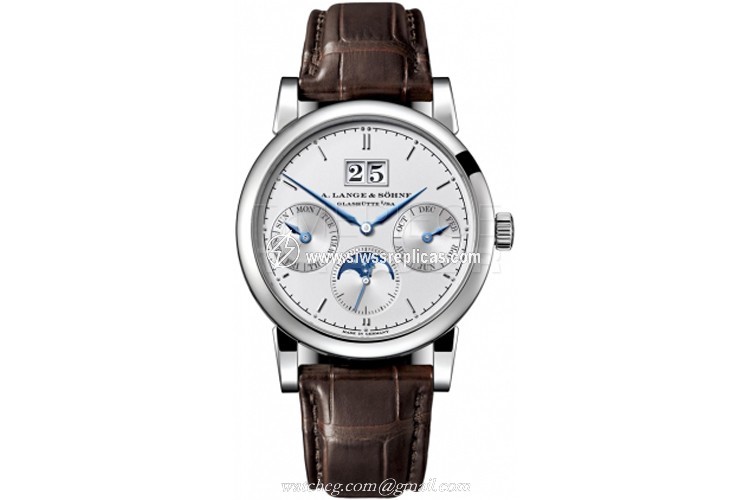 A. Lange & Sohne Saxonia Annual Calendar 330.026 18k White Gold Automatic