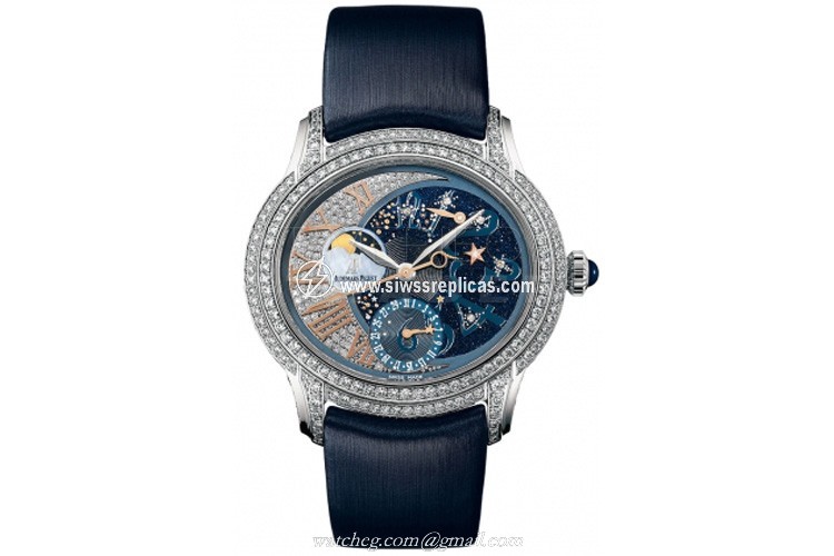Audemars Piguet Ladies Millenary Starlit Sky 77316bc.zz.d007su.01 18k White Gold Automatic