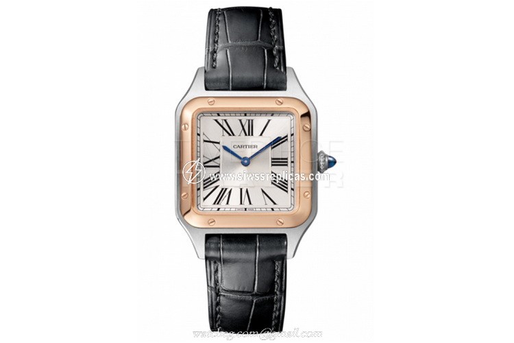 Cartier Santos Dumont w2sa0012 Stainless Steel & Rose Gold Quartz