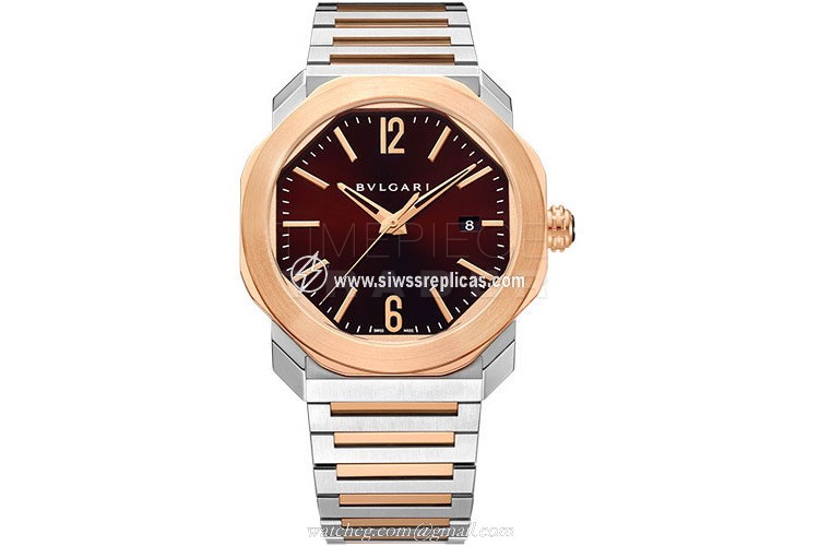 BVLGARI OCTO 102854 18kt rose gold and stainless steel Automatic