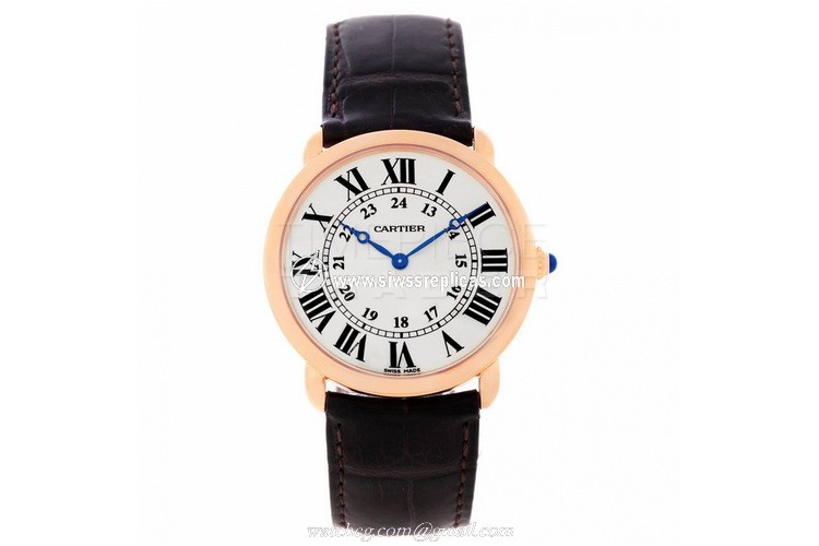 Cartier Ronde Louis w6800251 18kt Rose Gold Manual Wind
