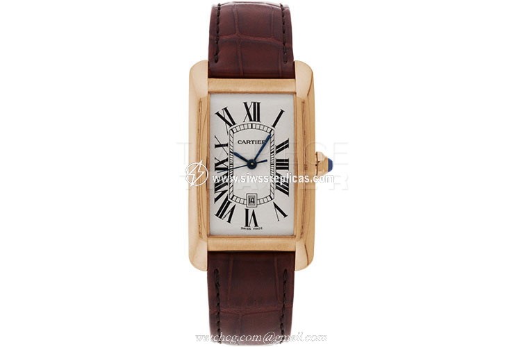 Cartier Tank Americaine w2609156 18kt Rose Gold Automatic