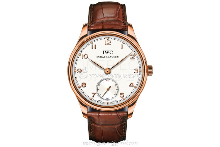 IWC Portuguese Hand Wound IW5454-09 18k Rose Gold Manual Wind
