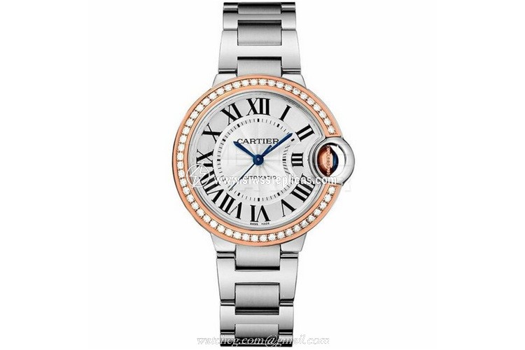 Cartier Ballon Bleu we902080 Stainless Steel & Rose Gold Automatic