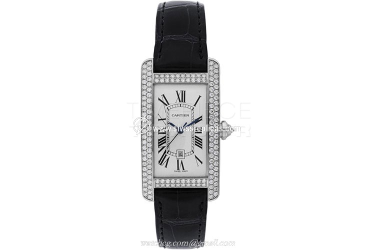 Cartier Tank Americaine wb710002 18kt White Gold Automatic