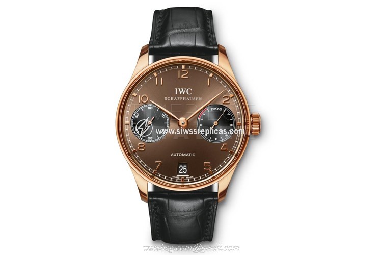 IWC Portuguese 7 Day Power Reserve IW500124 18k Rose Gold Manual Wind