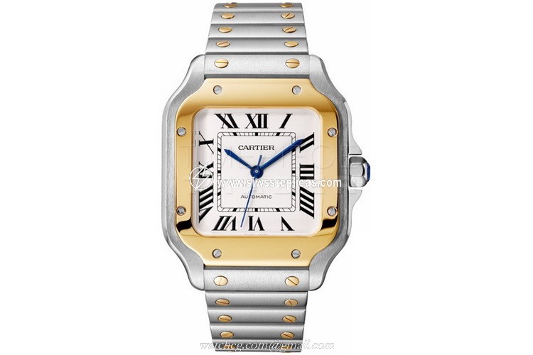 Cartier Santos De Cartier w2sa0006 Stainless Steel & Yellow Gold Automatic
