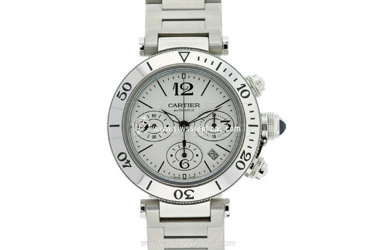 Cartier Pasha Seatimer Chronograph W31089m7 Stainless Steel Automatic