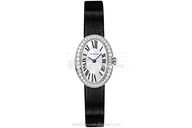 Cartier Baignoire wb520027 18k White Gold Case Quartz