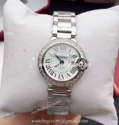 Copy Ballon Bleu Cartier 28mm Stainless Steel Watch Swiss Quality